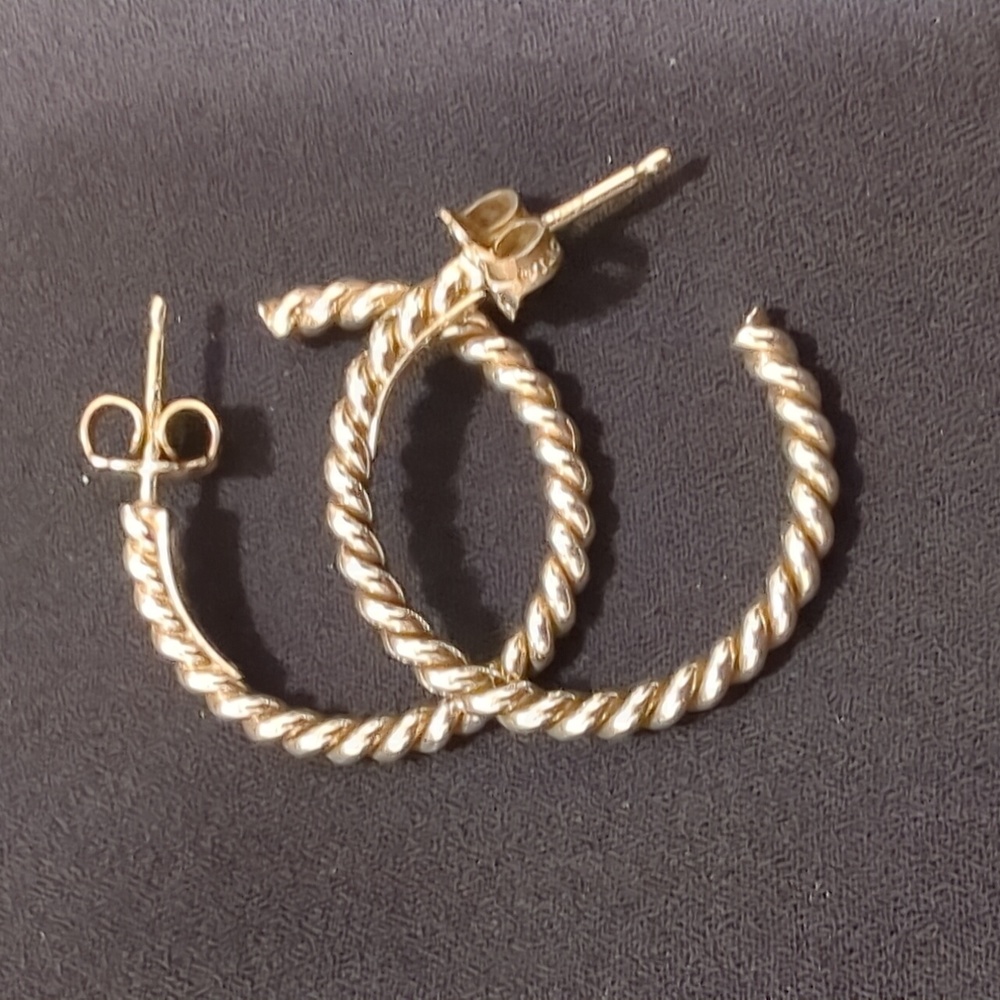 Tiffany & Co. Retired 925 Twisted Hoop Earrings